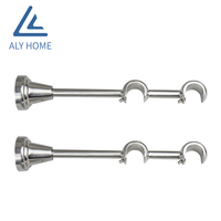 Ensemble de tringle à rideau double de 19mm pour la promotion de la décoration intérieure avec le meilleur prix poteaux à rideaux en métal, pistes et accessoires en alliage d'aluminium