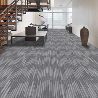 Dalles de moquette de luxe modernes en polypropylène 50x50cm à boucles multi-niveaux avec support bitumineux pour bureau