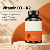 Suplemen Vegan Kapsul Vitamin D3 dan K2 OEM 100000 IU, Mendukung Kesehatan Tulang dan Otot, Kesehatan Imunitas, Formula Dewasa