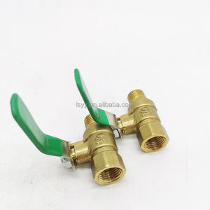 Válvula de bola de cierre de grifo de latón, conectores de manguera macho a macho, válvulas de interruptor G1/4, piezas para instalación de tubería de aceite de aire y agua - Product Image 5