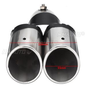 Tuyau d'échappement universel double sortie 63 mm en acier inoxydable pour voiture, embout de silencieux à double sortie - Product Image 5