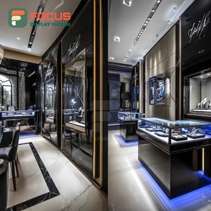 Fabricant d'étuis de présentation de bijoux de luxe sur mesure, finition laminée, armoire à bijoux pour magasin de marque - Product Image 5