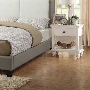 White Wooden Nightstand With 1 Drawer And <b>Shelf</b> Bedside Table Modern Bedroom Storage <b>Unit</b> - Product Image 3
