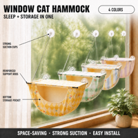 Hamac et lit-caverne pour chat à suspendre à la fenêtre, avec ventouses puissantes, amovible, lavable et pliable