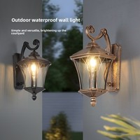 Lampe murale extérieure moderne en aluminium pour jardin, IP54 étanche, diffuseur en polycarbonate, E27, angle de faisceau 360°, LED blanc chaud