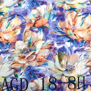 Tissu floral soyeux de luxe en satin de polyester Charmeuse spandex doux imprimé tropical personnalisé pour robe - Product Image 6