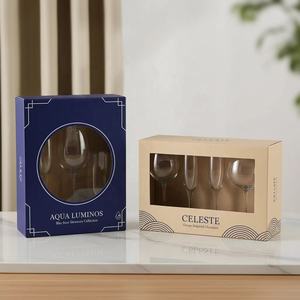 مجموعة كؤوس نبيذ فاخرة مخصصة من الزجاج الملون الأزرق البحري، كؤوس صودا، كؤوس نبيذ أحمر للتخييم والحفلات والأعراس - Product Image 5