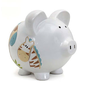 Çin özel Logo seramik domuz para kutusu seramik para kutusu, seramik kumbara çocuk hediyesi - Product Image 1