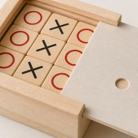Jeu de Tic-Tac-Toe en Bois de Luxe Personnalisé avec Logo Gravé, Écologique et Durable pour Salons Professionnels et Cadeaux Promotionnels