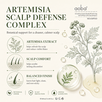 Shampoing Aoba Artemisia Annua anti-pelliculaire et anti-démangeaisons à l'armoise, mousse dense pour cheveux secs et crépus, OEM ODM Marque Privée
