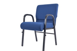 Sillas de Iglesia Modernas con Marco de Madera, Diseño Nuevo, Precio Económico al por Mayor, Acolchadas, Resistentes, Cómodas, Tela Azul Marino, Patas de Metal - Product Image 2