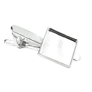 Pince à cravate personnalisée bricolage pince à cravate smoking plateau carré blanc bijoux tendance épingle à cravate en <span class=keywords><strong>laiton</strong></span> <span class=keywords><strong>pierre</strong></span> principale pour costume formel chemise cadeau - Product Image 5