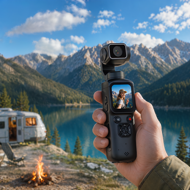 Handheld Gimbal Stabilizer Vlog Camera with 4K Video 330° Automatic Tracking and Rotation Face Tracking WiFi for Travel