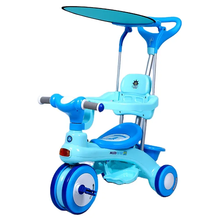 Alta calidad creativa todo en uno de los niños Pedal triciclo cochecito de bebé con paraguas triciclo