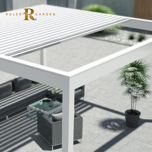 Pérgola Aluminio Exterior Motorizado Jardín Patio Cubierta Terraza Impermeable Bioclimática Blanco Retráctil Techo Pérgola Kit - Product Image 1