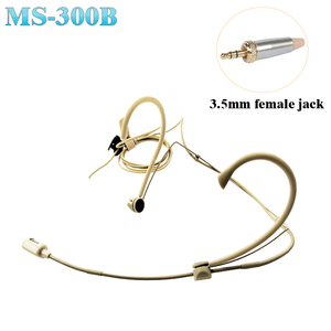Micrófono <span class=keywords><strong>de</strong></span> Diadema Beige con Cable para Sistema <span class=keywords><strong>de</strong></span> Radiodifusión Inalámbrica, Micrófono <span class=keywords><strong>de</strong></span> Doble Gancho para Orejas - Product Image 1