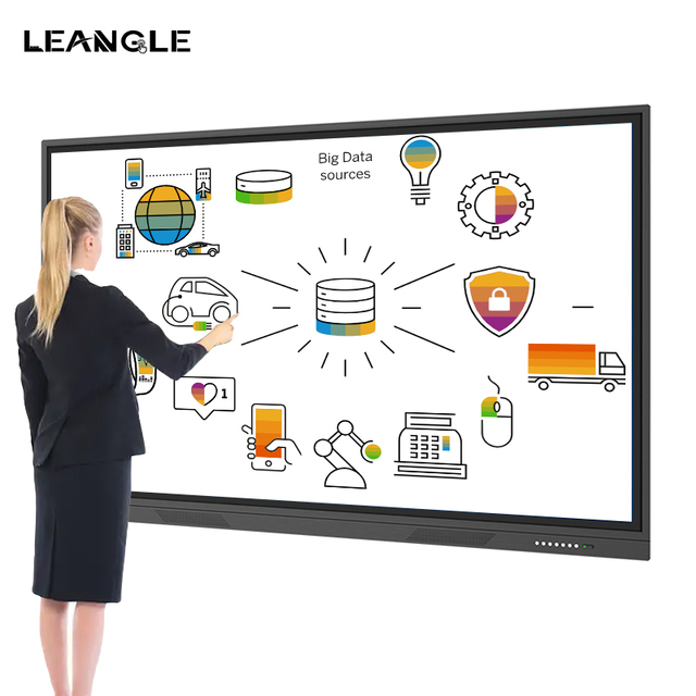 Custom 65 75 82 85 100 105 120 130 Inch Interactive Whiteboard on Android 8.0 for Boardroom Classroom School with Android System