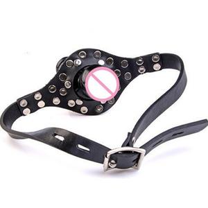 مزدوج رؤساء دسار والعتاد الرقيق الفم الكمامة القضيب دسار الكمامة القطار مع قفل النساء الفم الجنس المكونات الفم BDSM عبودية الجنس لعب - Product Image 4