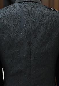 Trajes ajustados de lujo clásicos a medida para <span class=keywords><strong>hombre</strong></span>, esmoquin de negocios Formal transpirable de alta calidad en estilo frontal plano de talla grande - Product Image 4