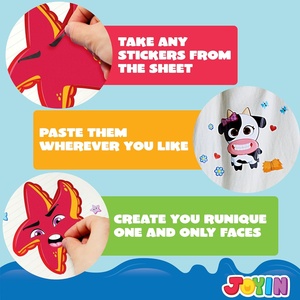 Faire un visage autocollants avec licorne dinosaure mer Safari animaux pour enfants fête artisanat activités en classe - Product Image 5