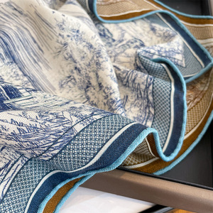 ผ้าพันคอไหม Nayue Silk Friends รุ่น 70-05 ลาย Sketch Garden พิมพ์สองด้าน แฟชั่นฤดูใบไม้ร่วงและฤดูหนาว - Product Image 3