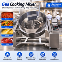 Wok de cuisson et de mélange grande capacité, mélangeur automatique à gaz pour usine alimentaire, équipement de traitement des sauces et des pâtes