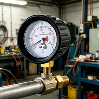 Diaphragm Pressure Gauge Plastic Case Copper Alloy Joint 0-18 bar 40-100mm Radial Axial Mount for Chemical Processing