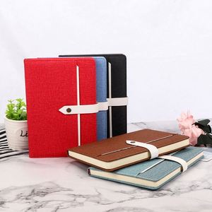 Custom Print Business Office Buckle Leather A5 Notebook with 100 Sheets Lined Pages - Product Image 2