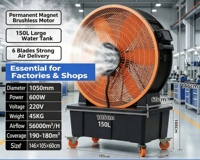 Ventilateur de brumisation en plastique à prix compétitif, résistant à la rouille, pour projets de refroidissement à grande échelle