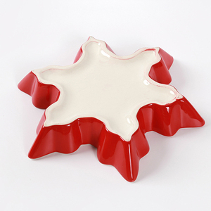 Nouveau Design de décoration de noël flocon de neige assiette à dîner en céramique assiette à fruits pour la décoration de la maison de noël - Product Image 5