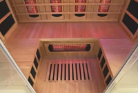 Ruang Sauna Bentuk U untuk 4 Orang dengan Pemanas Spektrum Penuh dan Terapi Cahaya Merah Inframerah Jauh