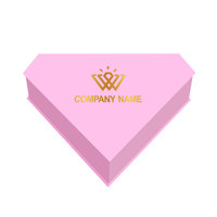 Étui à cils rose en forme de diamant magnétique avec logo personnalisé Boîte d'emballage pour cils Boîte à cils avec insert en soie satinée