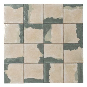 Azulejo Decorativo Verde Volterra 20 x 20 cm Mate con Detalles Brillantes Bordes Irregulares - Product Image 2