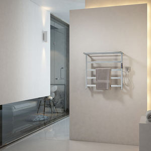 Sèche-serviettes électrique mural en acier inoxydable pour salle de bain, chauffe-serviettes électrique à brancher - Product Image 2