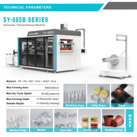 Machines automatiques de thermoformage plastique, machines automatiques de fabrication de pots à fleurs en plastique PP/PS/PET, machines de fabrication de gobelets en plastique