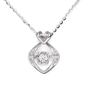 2024 New 18K Gold Heart Shaped Pendant 18K\14K\925 Silver\990\999 Silver Pendant Customization 18K Jumping Diamond Necklace