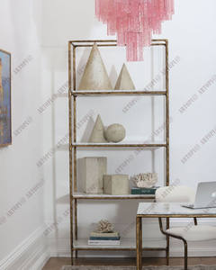 THADDEUS-Estantería abierta <span class=keywords><strong>de</strong></span> <span class=keywords><strong>madera</strong></span>, Metal <span class=keywords><strong>y</strong></span> <span class=keywords><strong>madera</strong></span>, mármol, sala <span class=keywords><strong>de</strong></span> estar, Hotel, estante <span class=keywords><strong>de</strong></span> libros - Product Image 4