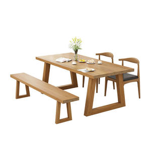 Moderno ristorante dell'hotel semplice tavolo <span class=keywords><strong>da</strong></span> pranzo in legno massello famiglia tavolo <span class=keywords><strong>da</strong></span> pranzo soggiorno semplice combinazione tavolo e sedia - Product Image 2