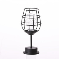 Veilleuse LED personnalisable Design moderne Lampe de table en fer forgé en forme de verre à vin pour Amazon Meilleures ventes pour maison intelligente