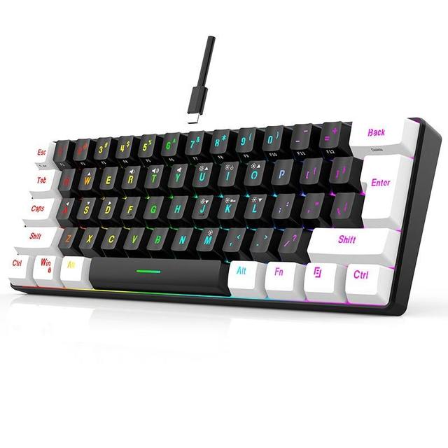 Fashion Multifunctional Keyboard 61keys Rgb Wired Tyoe c Mechanical Gaming Tastatur Cream Mechanical Keyboard Switch