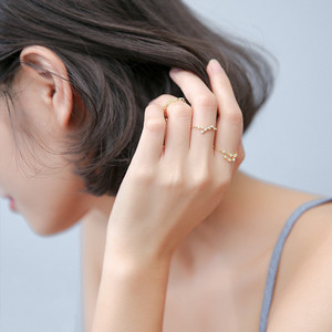 INS 12 constellation bijoux à la mode en argent sterling 925 anneaux réglables plaqués or constellation chaîne anneaux bijoux pour femmes - Product Image 3