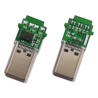 Conector USB Tipo C Macho de 24 Pines, USB 3.0, Protección TVS ESD, de A a C, 56K, de C a C, 60W, 5A, SMT, para PCB de Montaje a Través de Orificio