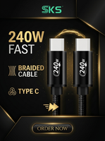 Cable USB C a C de 240W, USB 2.0, 5A, 48V, Cable de Carga Rápida con Trenzado de Nailon y Carcasa de Aleación de Zinc para Laptop, Teléfono y Tablet
