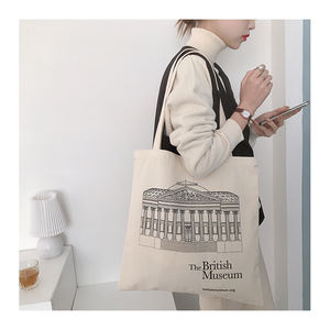 AI-MICHカスタムロゴファッションデザイン大容量ブルーコットンキャンバストートバッグ布用ロゴ入り - Product Image 4