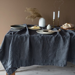 <b>Linen</b> <b>Table</b> <b>Cloth</b> for Hotel Flax <b>Linen</b> for Wedding Square Tablecloth Stone Washed Solid Color Home Wholesale Customizable - Product Image 4