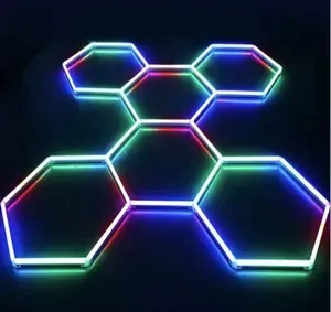 Lumière hexagonale <span class=keywords><strong>LED</strong></span> RGB commerciale ETOP pour atelier, hôtel, <span class=keywords><strong>garage</strong></span>, salle d'exposition, KTV et bar - Classe IP65, alimentation AC - Product Image 4