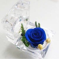 Kotak Cincin Akrilik Transparan Bunga Mawar Awet Model 16 Buatan Cina 520 Hadiah Hari Valentine untuk Pacar Grosir
