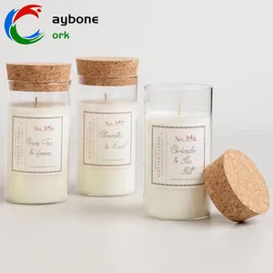 Tappo di sughero naturale all'ingrosso per bottiglia di vino e barattolo di candela facile da usare coperchio per tappo di vetro per la sigillatura - Product Image 1