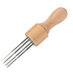 Ago per infeltrimento con strumento a otto aghi, strumento per punzone in feltro di lana artigianale con manico in legno massello infeltrimento otto aghi - Product Image 1