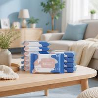Lingettes humides jetables pour nouveau-nés, antibactériennes, écologiques, extra-douces, en tissu non tissé, pack familial, pour le nettoyage des mains, de la bouche et de la peau